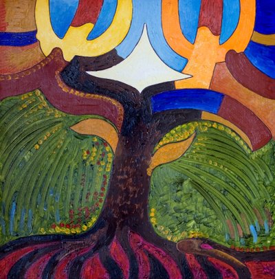 Bilgi Ağacı, 2007 (tahta üzerine yağlı boya) by Jan Groneberg