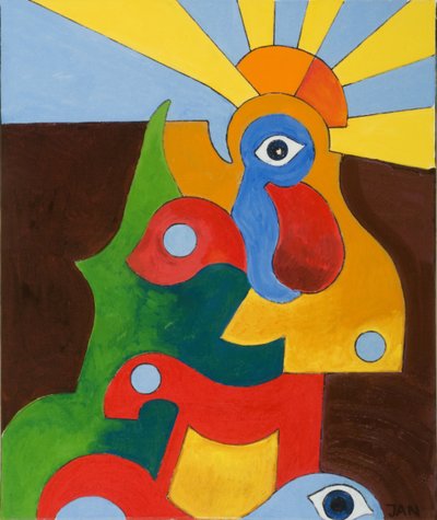 Küçük Bebek-Cock, 2009 (tuval üzerine yağlı boya) by Jan Groneberg