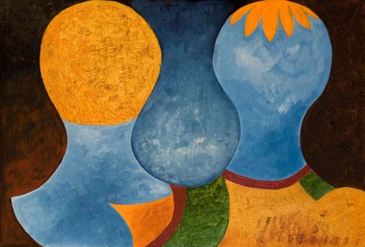 İki İkiz ama sadece bir Orange Crown, 2005 (tahta üzerine yağlı boya) by Jan Groneberg