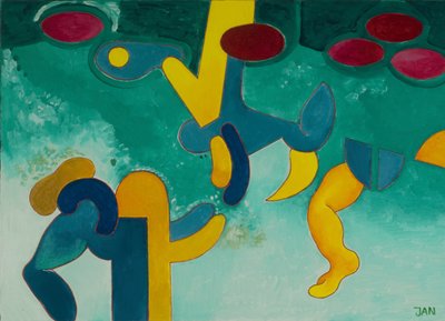 Su Altında, 2009 (tuval üzerine yağlı boya) by Jan Groneberg