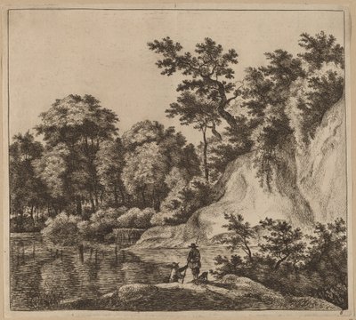 Nehir ve Kaya ile Manzara by Jan Hackaert