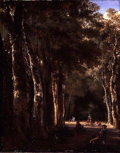 The Avenue (tuval üzerine yağlı boya) by Jan Hackaert