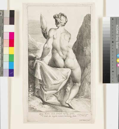 Aynada Kendine Bakarken Sağduyu (gravür) by Jan Harmensz Muller