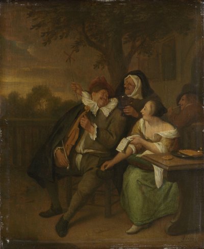 Kötü şirkette kemanlı adam by Jan Havicksz. Steen (copy after)