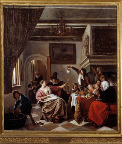 Eski şarkı gibi, küçükler tweet Resim Jan Steen (1626-1679) 1663 Sun. 0,94x0,81 m Montpellier, Musee Fabre by Jan Havicksz. Steen