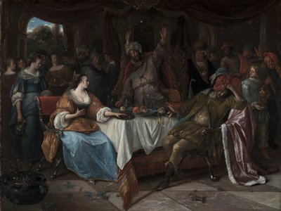 Esther, Ahasuerus ve Haman, c.1668 by Jan Havicksz. Steen