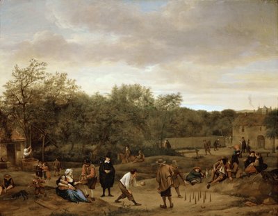 Bowling oynayan köylüler, Steen, Jan Hawicksz (1626-1679). Ahşap üzerine yağlı boya, c. 1655. Boyut: 67x85,5 cm. Sanat Tarihi Müzesi, Viyana by Jan Havicksz. Steen