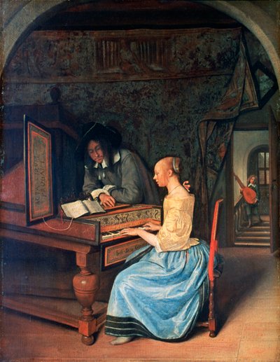 Klavsen çalan Genç Bir Kadın, c1659 by Jan Havickszoon Steen