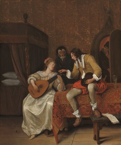 Ascagnes ve Lucelle, Müzik Dersi, 1667 by Jan Havickszoon Steen