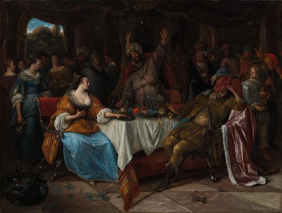 Ester, Ahasuerus ve Haman, c. 1668. by Jan Havickszoon Steen