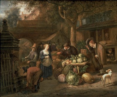 Pazar Sahnesi (panel) by Jan Havickszoon Steen