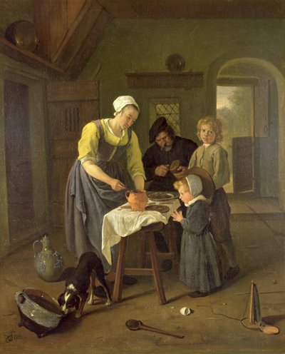 Yemek Zamanında Köylü Ailesi, c.1665 by Jan Havickszoon Steen
