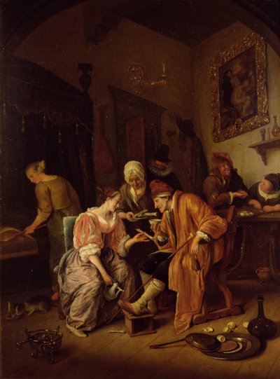 hasta yaşlı adam by Jan Havickszoon Steen