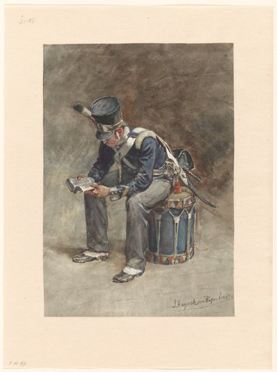 Oturan piyade tambur okuma by Jan Hoynck van Papendrecht
