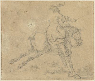 Bir destek ata binici by Jan Jacobsz van der Stoffe