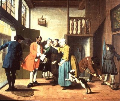 Doktor Ziyaretleri - Bir Hollanda Atasözü: Doktor, Faturasını Sunmak için Eve Döndüğünde Şeytan Olarak Tasvir Edilir (dörtlü setten biri) by Jan Josef the Elder Horemans