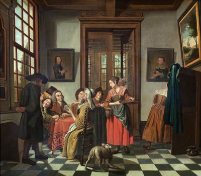 Kart oyunu (tuval üzerine yağlıboya) by Jan Josef the Younger Horemans