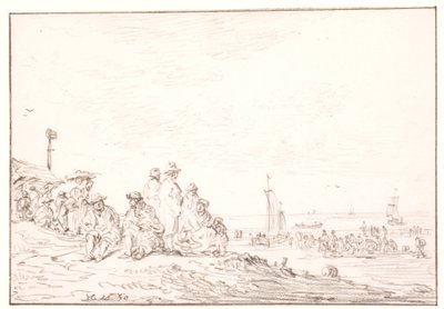 Birçok insanla sahil by Jan Josefsz van Goyen