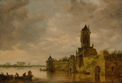 Nehir kenarındaki kale, 1647. by Jan Josephsz van Goyen