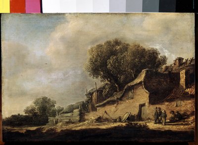 ""Paysage a la chaumiere et au chene"" (Köylü Kulübesi ve meşe ile manzara) Tablo Jan Jozefsz van Goyen (1596-1656) 1634 Dim. 87x105 cm Ermitaj Müzesi, Sankt Petersburg by Jan Josephsz van Goyen
