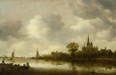 Uzakta Bir Kilise ile Nehir Manzarası, 1644 by Jan Josephsz van Goyen