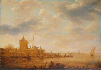 Nöbetçi Direği ile Nehir Manzarası by Jan Josephsz van Goyen