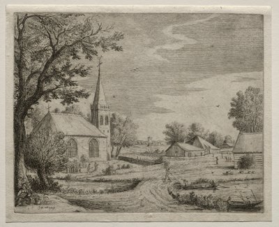 Köy Kilisesi. by Jan Josephsz van Goyen