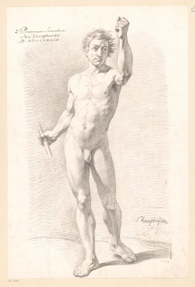 Önden bakıldığında çıplak duran erkek (2. ödül 1789) by Jan Kamphuijsen