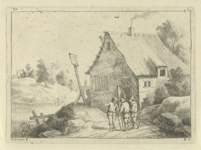 Evin önünde konuşan erkekler by Jan Lauwryn Krafft (I)