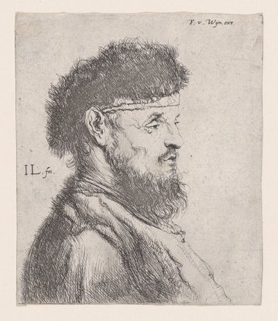 Kürk Başlıklı Bir Adamın Büstü, 17. yüzyıl. by Jan Lievens