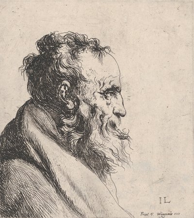 Yaşlı Bir Adamın Büstü, 1620-74. by Jan Lievens