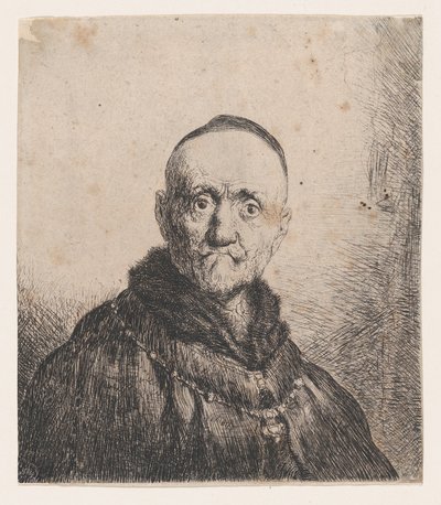 Yaşlı Bir Adamın Büstü, Frontal, 17. yüzyıl. by Jan Lievens