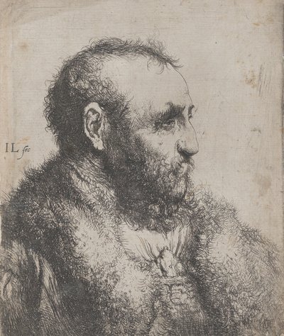 Kürk Yakalı Yaşlı Bir Adamın Büstü, 17. yüzyıl. by Jan Lievens