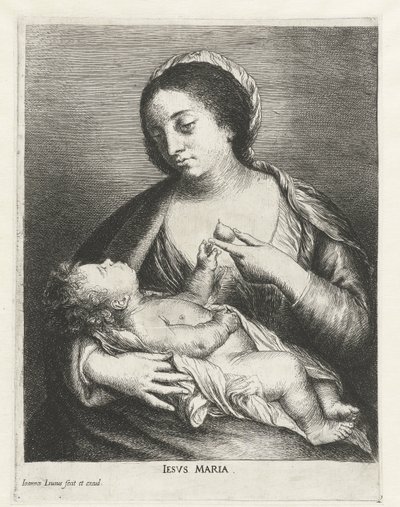 Çocuklu Meryem ve Armut Iesvs Maria (nesne üzerindeki başlık) by Jan Lievens
