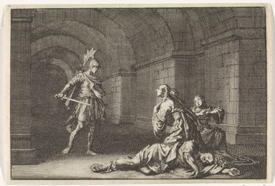 Lupus tarafından öldürülen kızı ile Caesonia by Jan Luyken