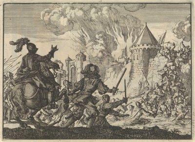 Hollanda birlikleri Tienen duvarını bastı, 1635 by Jan Luyken