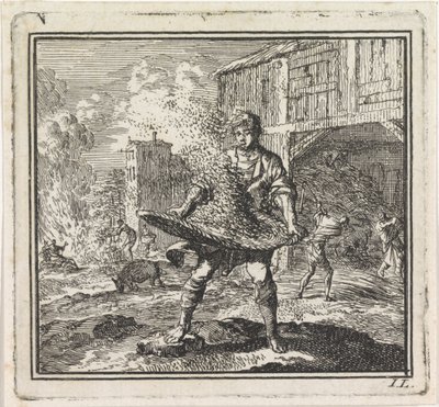 Adam buğdayı samandan ayırıyor by Jan Luyken