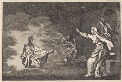 Endor cadısı ile Saul by Jan Luyken