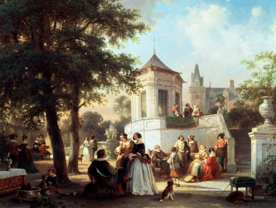 Bahçe Partisi 1854. Peinture de Jan Michiel Ruyten (1813-1881 Belçikalı) Collection privee by Jan M. Ruyten