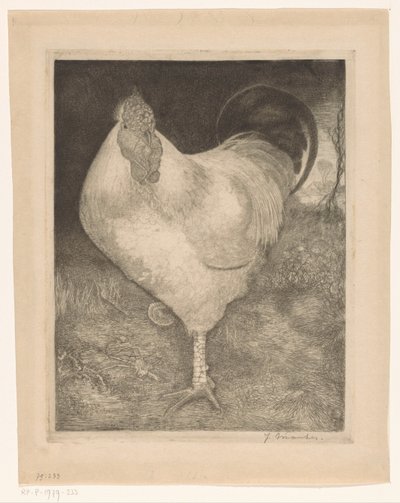 Tek ayak üzerinde horoz by Jan Mankes (signed by artist)
