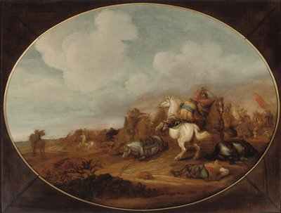 Bir süvari çatışması by Jan Martszen de Jonge