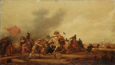 Süvari ve piyadeler arasında bir nişan, 1634 by Jan Martszen de Jonge
