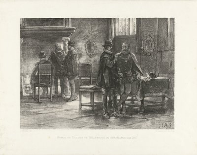 Orange'ın Egmond te Willebroek, 1567 Orange ve Egmond te Willebroek ile 1567 yılının çimen ayında buluşması (nesne üzerindeki başlık) by Jan Mesker