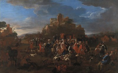 Charles Emmanuel II, Savoy Dükü ve Françoise Madeleine dOrléans ile Kraliyet mahkemesi by Jan Miel