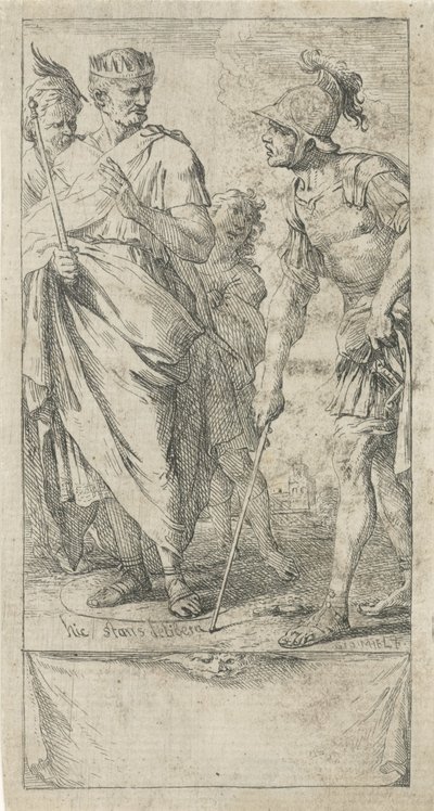 Popilius Laenas tekent een cirkel by Jan Miel