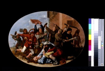 Karnaval ve Lent Arasındaki Savaş (ahşap üzerine yağlı boya) by Jan Miense Molenaer