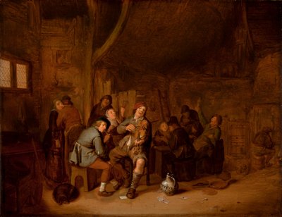 Bir handa sigara içen ve müzik çalan figürler, 1640 dolayları (panelde yağlı boya) by Jan Miense Molenaer