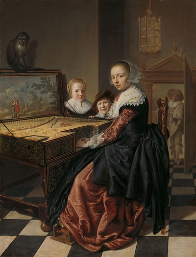 Bakire oynayan kadın, 1630-40 by Jan Miense Molenaer
