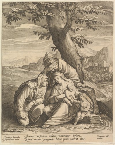 Aziz Elizabeth ve Vaftizci Yahya ile Kutsal Aile, 1588. by Jan Muller