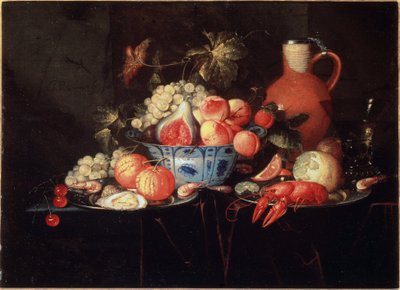Meyveler ve kerevit ile natürmort - tuval üzerine resim, c.1660 by Jan Pauwel II the Younger Gillemans
